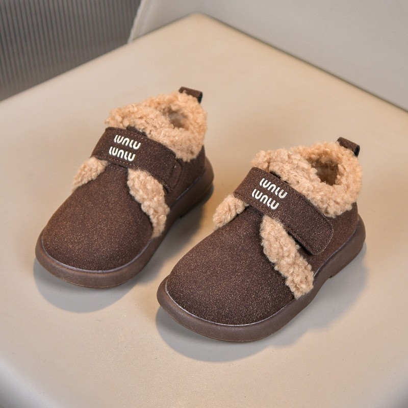 Dječje tenisice s fleec podstavom, zimski model 2026, korejskog stila, unisex, s Velcro zatvaračem