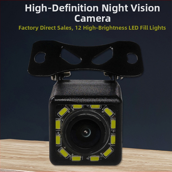 Vonkajšia kamera pre spätné videnie do auta so svetlom, nastaviteľný 170° uhol pohľadu, 12V napájanie, rozlíšenie 720x576