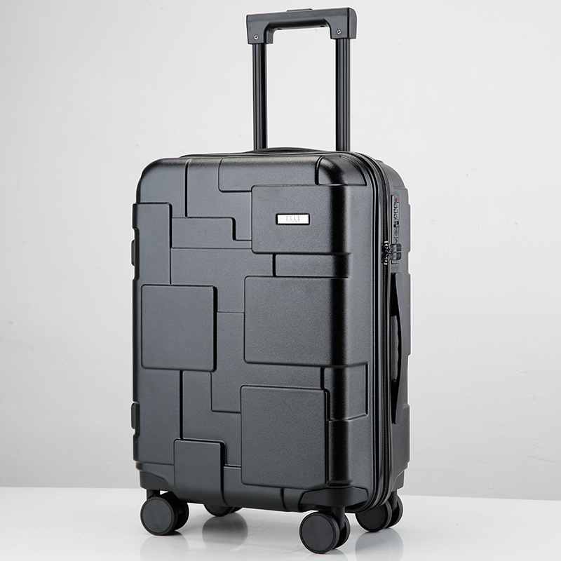 Valiză ABS de 20 inch cu lacăt de parolă, roți universale, închidere cu fermoar, extensibilă