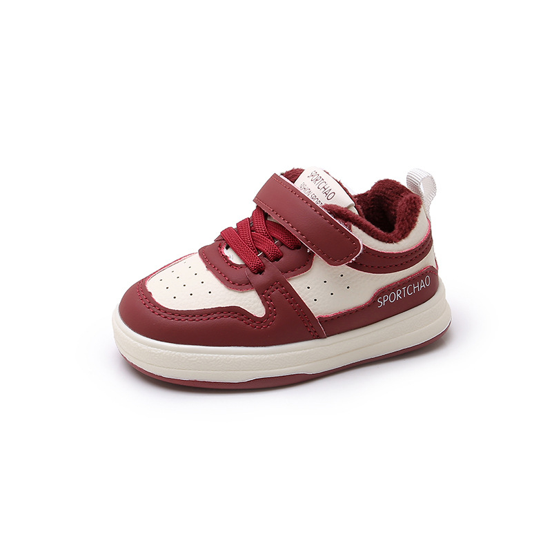 Zimske cipele za bebe i djecu, umjetna koža s flisom, vodootporne dječje sportske tenisice, s Velcro kopčom, unisex