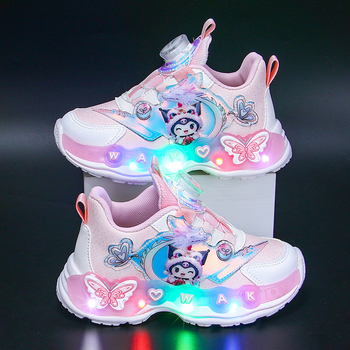 Svijetleće dječje tenisice za djevojčice s gornjim dijelom od sintetičke kože, EVA potplata, vodootporne i protuklizne