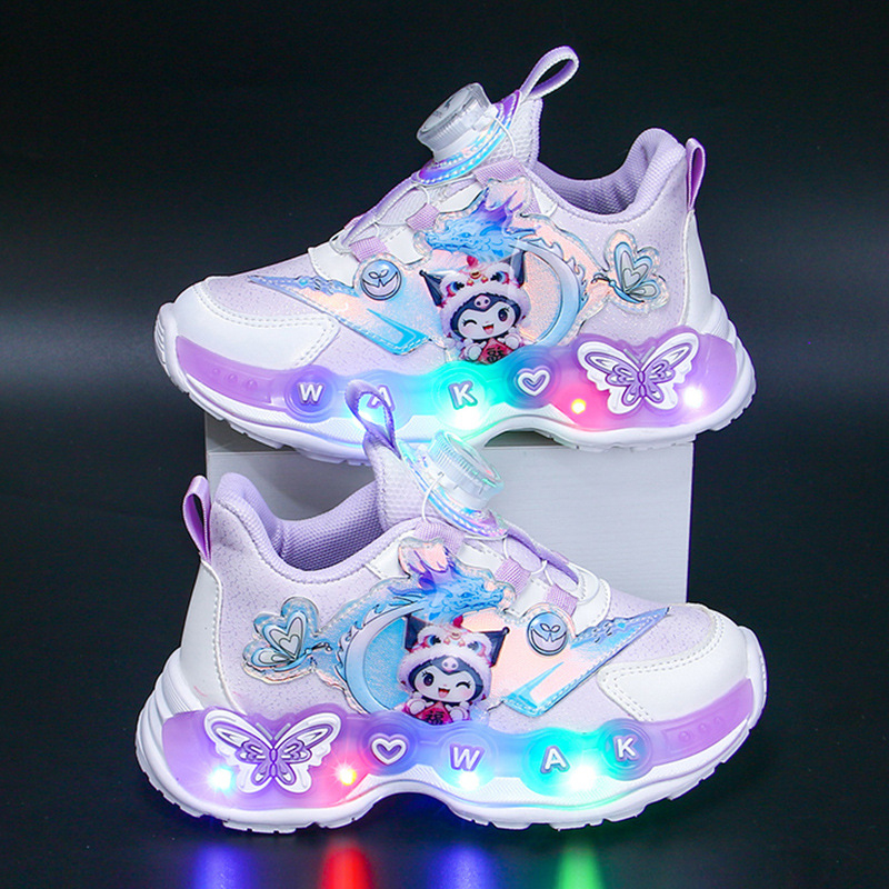 Svijetleće dječje tenisice za djevojčice s gornjim dijelom od sintetičke kože, EVA potplata, vodootporne i protuklizne