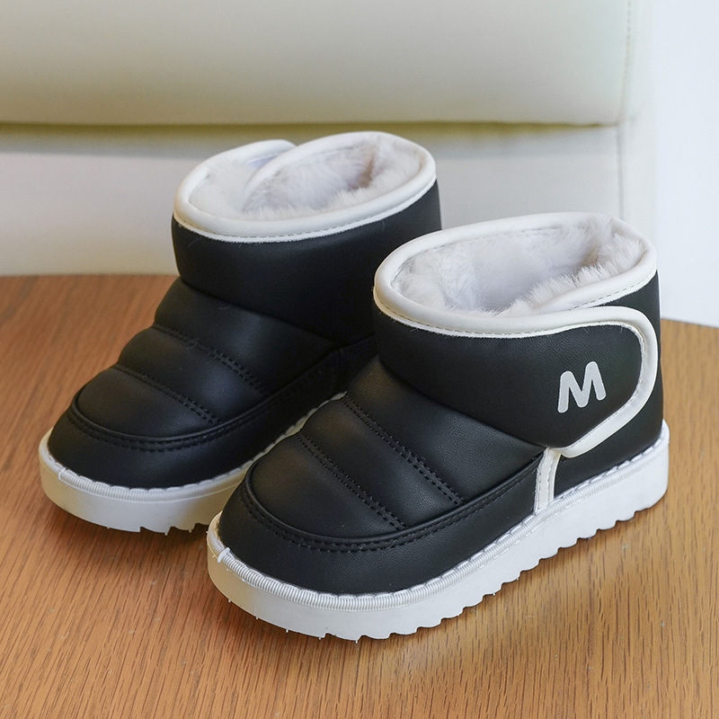Dječje zimske čizme s Velcro trakom, unisex, vodootporne, izolirane, jednobojne, gležnjače