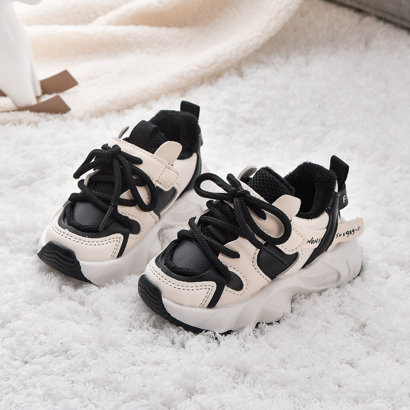 Unisex tenisice Dad Shoes s flecom u podnožju, gornji dio od sintetičke kože, PU đon, Velcro kopčanje, debeli đon — zimski sportski stil