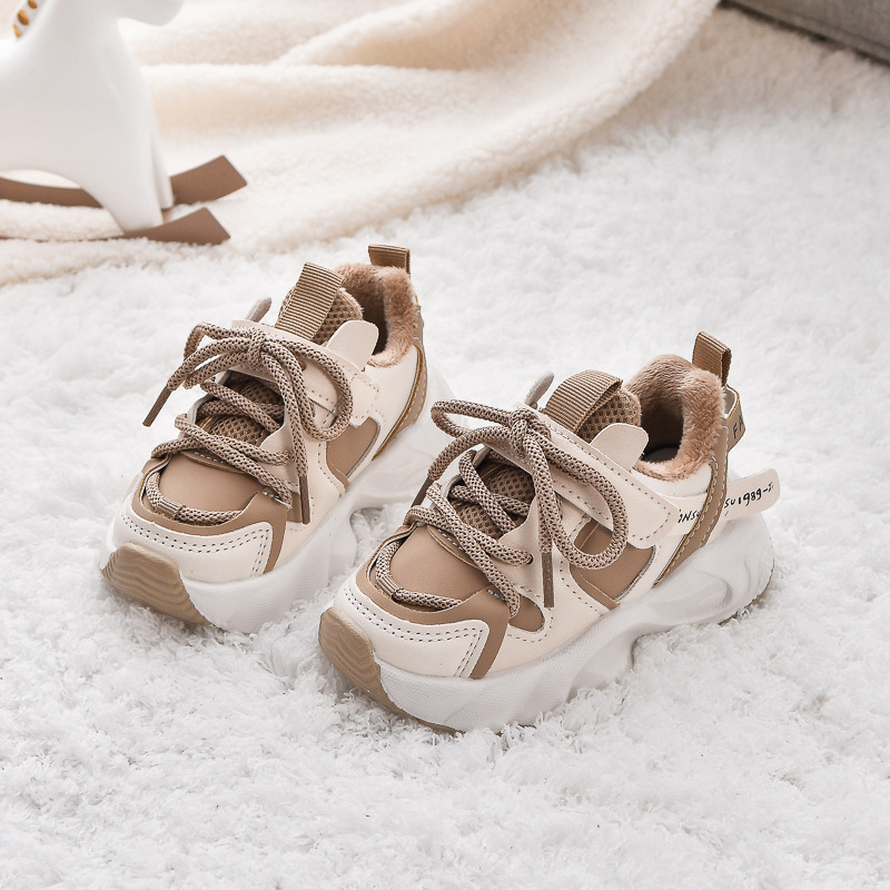 Unisex tenisice Dad Shoes s flecom u podnožju, gornji dio od sintetičke kože, PU đon, Velcro kopčanje, debeli đon — zimski sportski stil