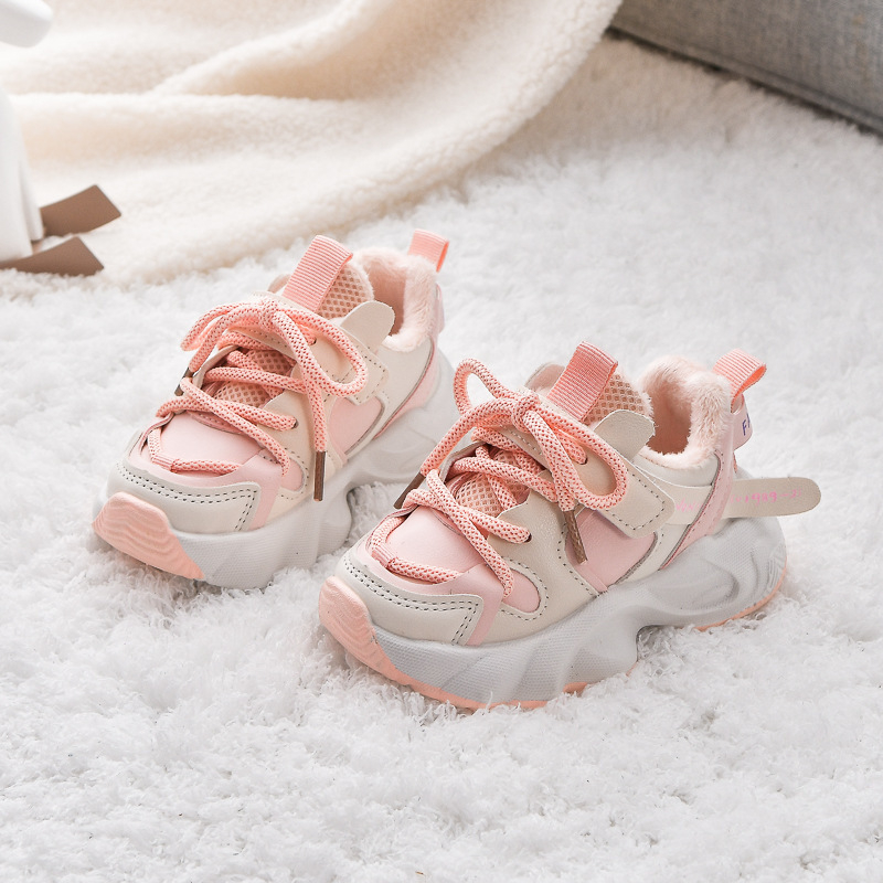 Unisex tenisice Dad Shoes s flecom u podnožju, gornji dio od sintetičke kože, PU đon, Velcro kopčanje, debeli đon — zimski sportski stil