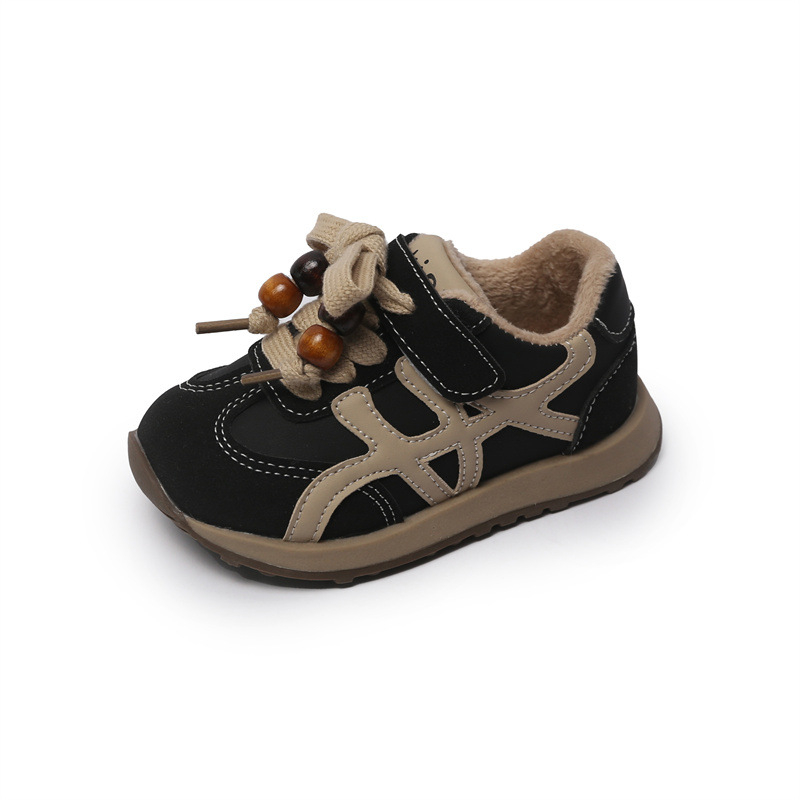Dječje zimske tenisice za sport s toplom podlogom, kožni gornji dio, zatvaranje na Velcro, unisex