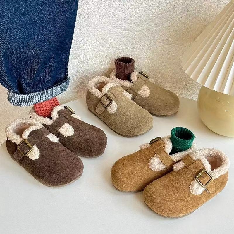 Dječje cipele na Velcro zatvaranje, gornji dio od baršuna Xishi Velvet, gumena potplat, jednobojni uzorak, za djecu 4–12 godina