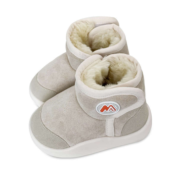 Dječje zimške čizmice od velura, kratke, vodootporne, s fleece podstavom, zatvaranje Velcro, jednobojne, mekana potplata