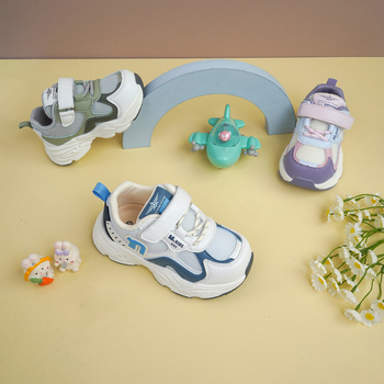 Jimmy Bear Jesenske tenisice za djecu 4–6 godina, gornji dio od umjetne kože, EVA đon, Velcro kopča, prugasti uzorak