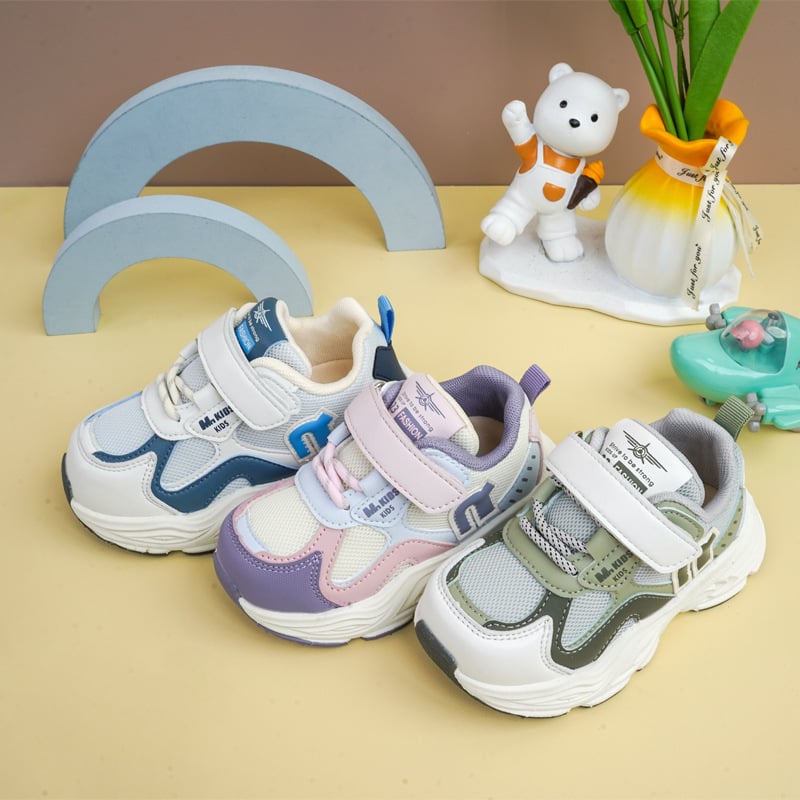 Jimmy Bear Jesenske tenisice za djecu 4–6 godina, gornji dio od umjetne kože, EVA đon, Velcro kopča, prugasti uzorak