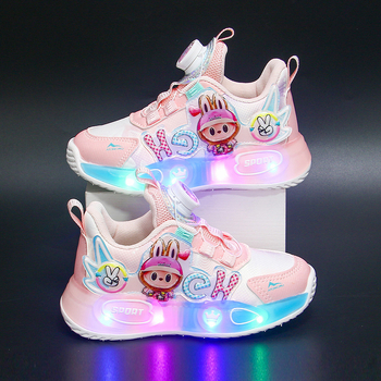 Svjetleće tenisice za djevojčice Cartoon Paradise, gornji dio od sintetičke kože, EVA potplat, protuklizne, lagane, za sve sezone