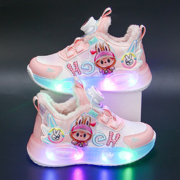 Svjetleće tenisice za djevojčice Cartoon Paradise, gornji dio od sintetičke kože, EVA potplat, protuklizne, lagane, za sve sezone