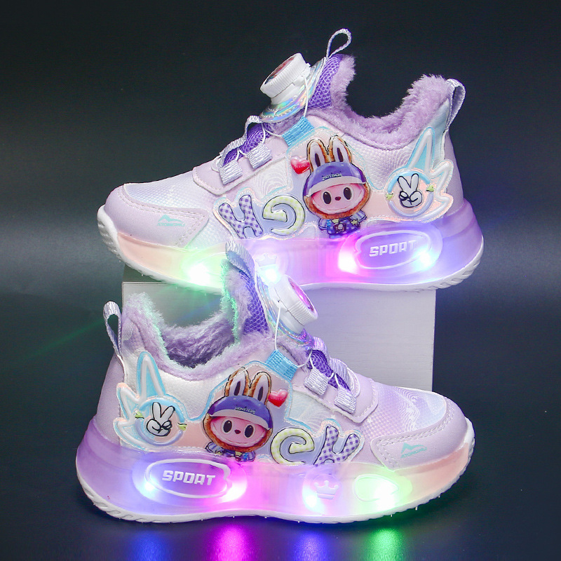 Svjetleće tenisice za djevojčice Cartoon Paradise, gornji dio od sintetičke kože, EVA potplat, protuklizne, lagane, za sve sezone