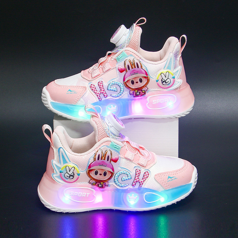 Svjetleće tenisice za djevojčice Cartoon Paradise, gornji dio od sintetičke kože, EVA potplat, protuklizne, lagane, za sve sezone
