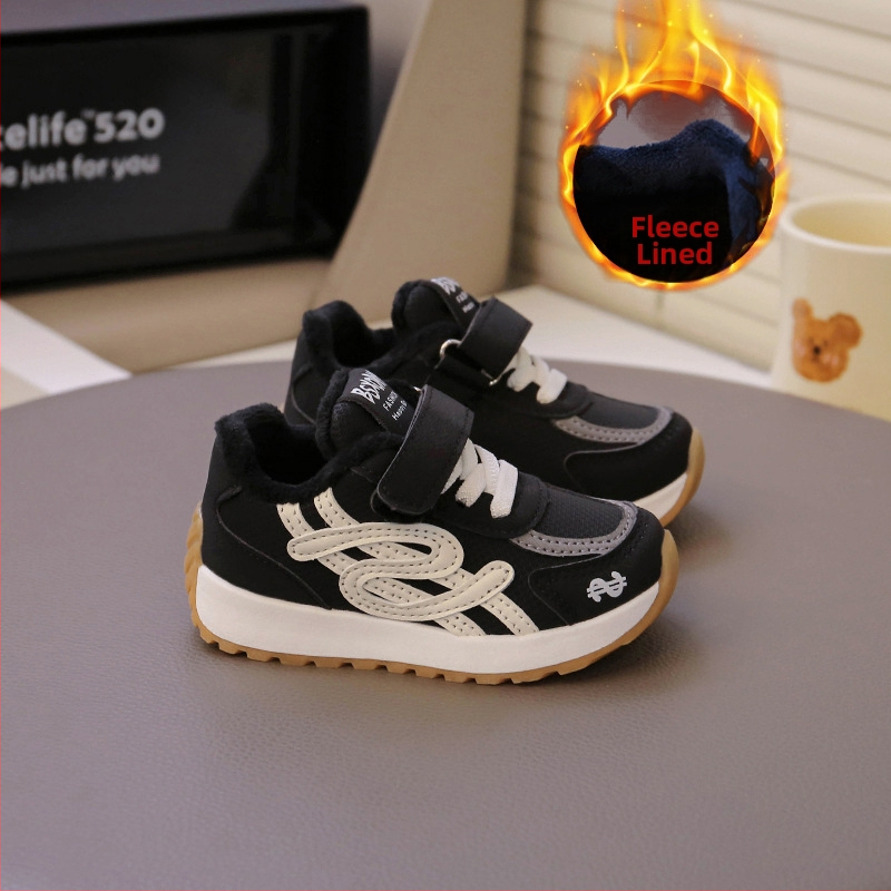 Detské športové tenisky na suchý zips – unisex, vrchný materiál z umelej kože, pruhovaný vzor, podrážka z TPR, hrubá podrážka, vek 1–6 rokov