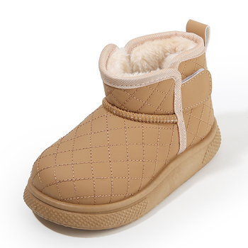 Botosei de zăpadă pentru copii, iarnă 2025, unisex, căptuțiți cu fleece pentru căldură, partea superioară din piele artificială, talpă PVC, închidere Velcro, stil japonez, pentru copii 1–6 ani