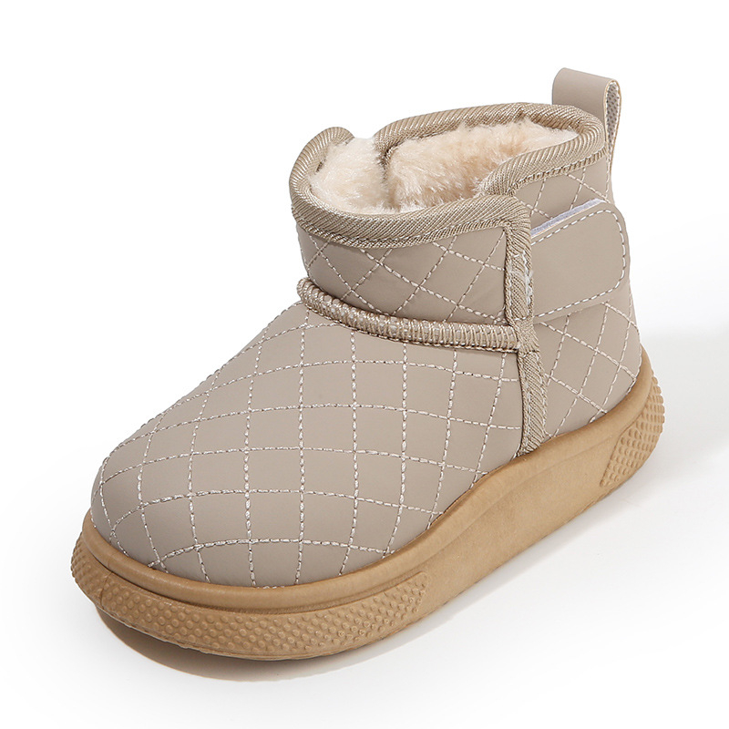 Botosei de zăpadă pentru copii, iarnă 2025, unisex, căptuțiți cu fleece pentru căldură, partea superioară din piele artificială, talpă PVC, închidere Velcro, stil japonez, pentru copii 1–6 ani