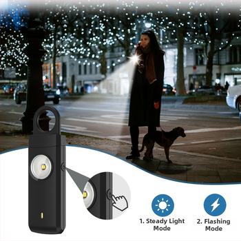 Osobný alarm pre ženy, seniorov a deti - 130 dB, dobíjateľný, LED svetlo, model MSA-821B, ochrana proti vlkom