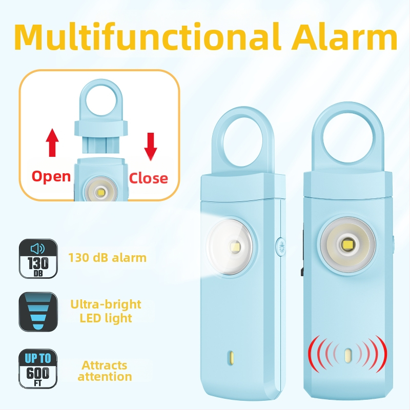 Personīgais drošības signāls sievietēm, vecākiem un bērniem - 130 dB, uzlādējams, LED gaismas, modeļa MSA-821B, vilku aizsardzība