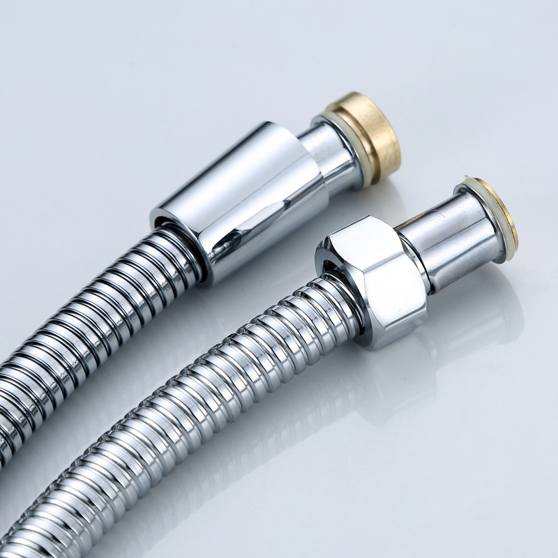 Sprchovací hadička z nehrdzavejúcej ocele 304, protiexplozívna, univerzálne pripojenie, montáž otvorená/skrytá, modely HSG03/HSG070, 2.5 MPa, 0–90°C