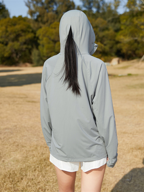 Качулеста външна ветровка за открити условия, UV защита, дишаща и бързо съхнене; материя: 180 g сурова прежда, 88% найлон, 12% спандекс