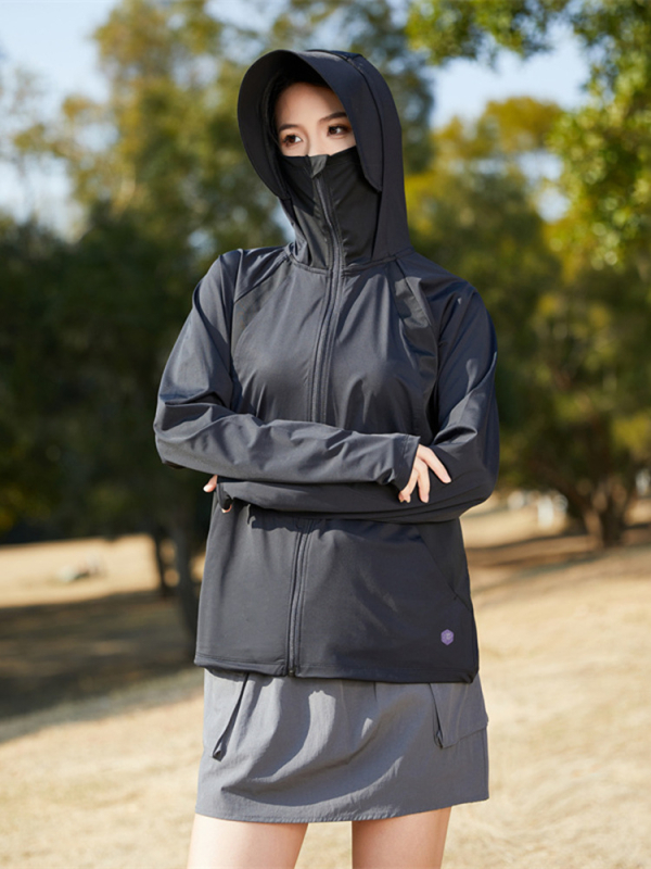 Качулеста външна ветровка за открити условия, UV защита, дишаща и бързо съхнене; материя: 180 g сурова прежда, 88% найлон, 12% спандекс