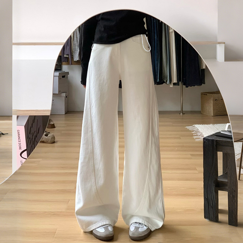 Παντελόνια εγκυμοσύνης με στήριξη κοιλιάς, φαρδιά γραμμή, μακριά, πολυεστερικό ύφασμα