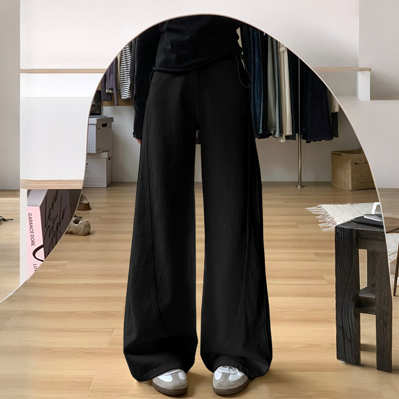 Παντελόνια εγκυμοσύνης με στήριξη κοιλιάς, φαρδιά γραμμή, μακριά, πολυεστερικό ύφασμα