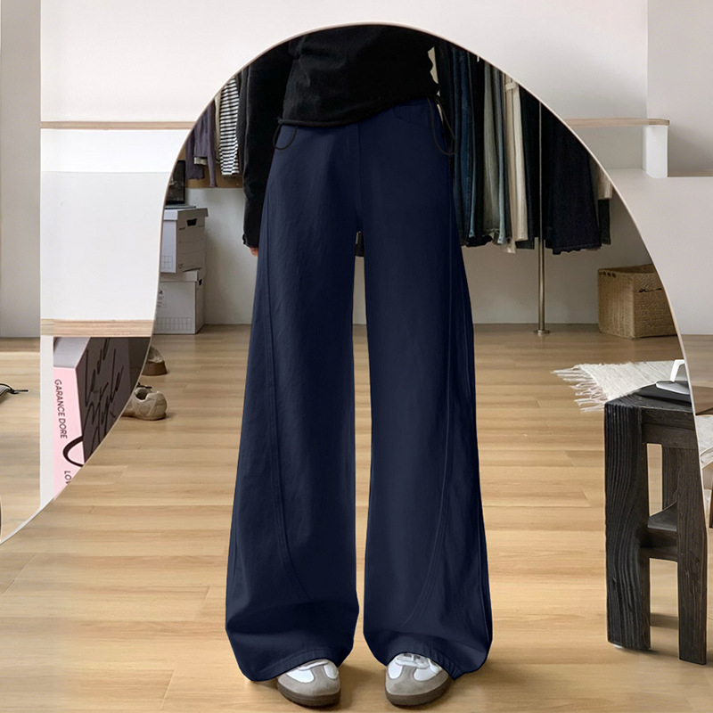 Παντελόνια εγκυμοσύνης με στήριξη κοιλιάς, φαρδιά γραμμή, μακριά, πολυεστερικό ύφασμα