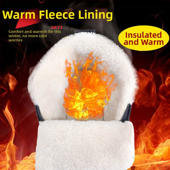 Pánske zimné papuče s kožušinkou, PU podrážka, plochá päta, okrúhla špička, voľnočasový štýl