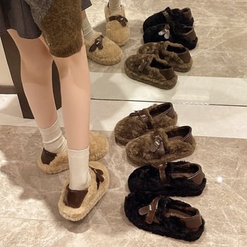 Női velúr cipő meleg belsővel, magasságot növelő talp, slip-on, gumitalp