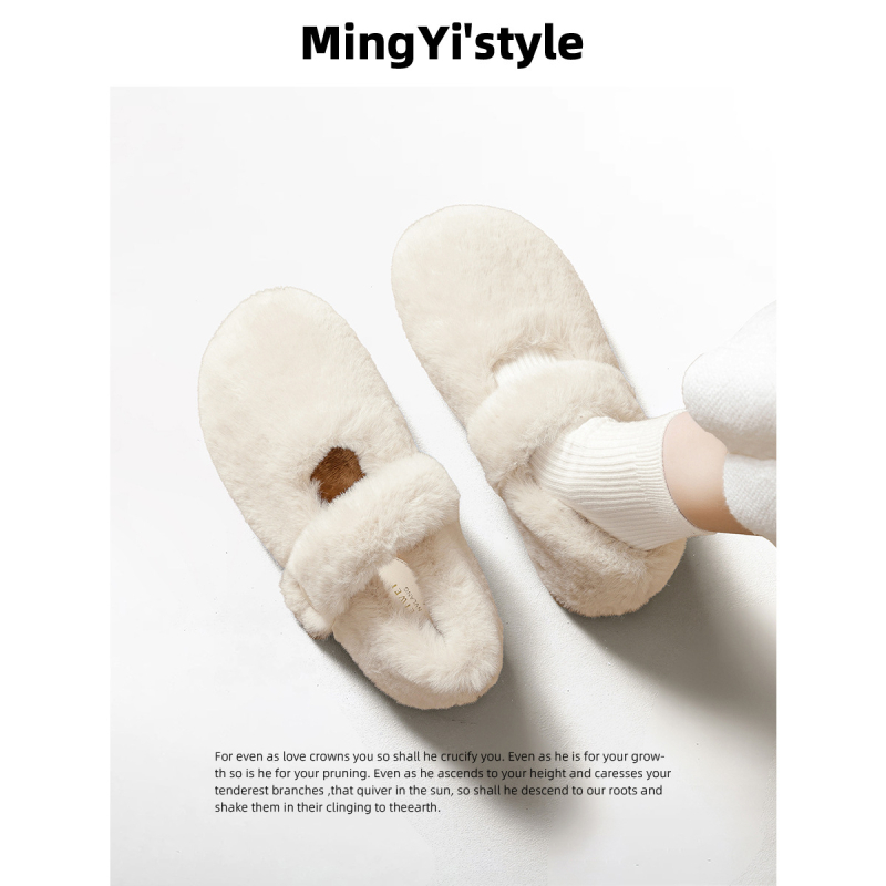 Mary Jane γυναικείες παπούτσια με ένα λουράκι, σουέντ επάνω μέρος, καουτσούκ σόλα, επένδυση από συνθετικό γούνο, χαμηλό ύψος, στρογγυλή μύτη