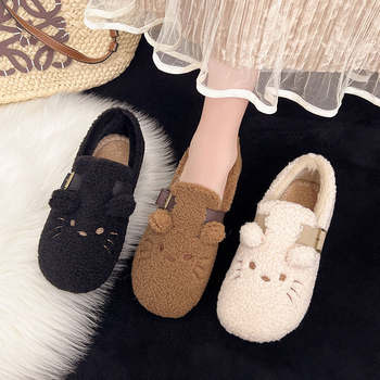 Téli pamut papucs fleece felsőrésszel, belső műszőrrel bélelt talpbetét, slip-on kivitel, alacsony szár, PVC talp