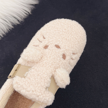 Téli pamut papucs fleece felsőrésszel, belső műszőrrel bélelt talpbetét, slip-on kivitel, alacsony szár, PVC talp