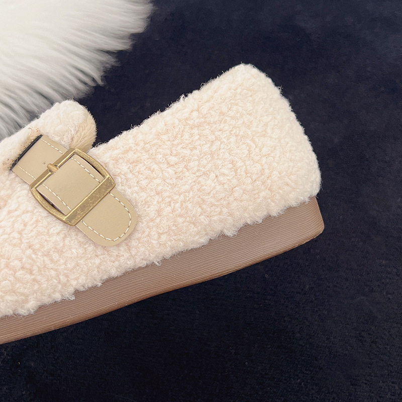 Téli pamut papucs fleece felsőrésszel, belső műszőrrel bélelt talpbetét, slip-on kivitel, alacsony szár, PVC talp
