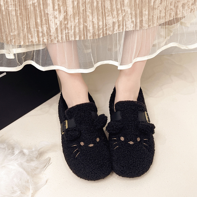 Téli pamut papucs fleece felsőrésszel, belső műszőrrel bélelt talpbetét, slip-on kivitel, alacsony szár, PVC talp
