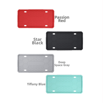 Silikonski okvir za registarsku tablicu s antivibracijskim jastučićem; Materijal: silikon; Model: pravokutna podloga za registarsku tablicu; Kompatibilno s General Motors; Marka: Tai Mei