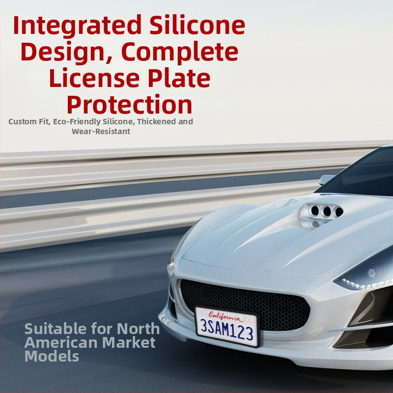 Silikonski okvir za registarsku tablicu s antivibracijskim jastučićem; Materijal: silikon; Model: pravokutna podloga za registarsku tablicu; Kompatibilno s General Motors; Marka: Tai Mei