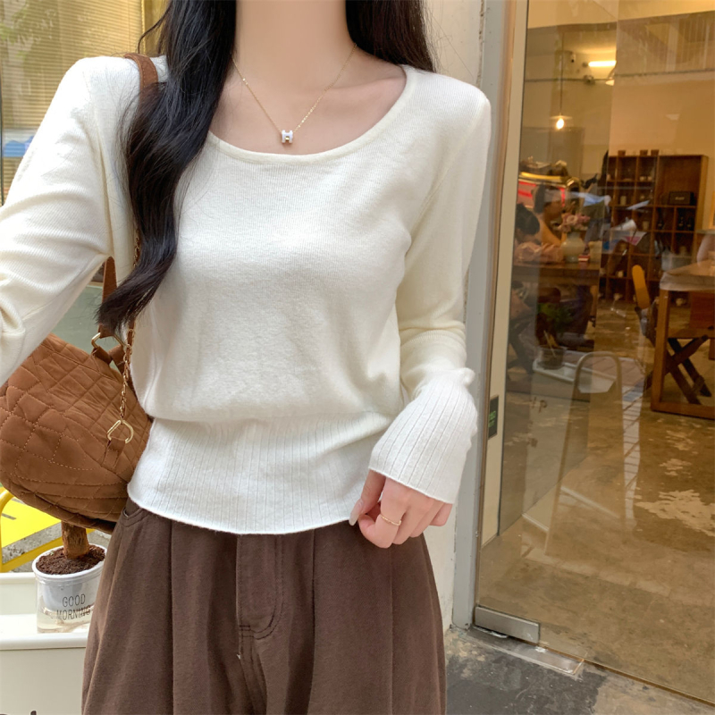 Pleten pulover od poliestera s vunenom teksturom, U-izrez, dugi rukavi, regularna dužina (50–65 cm), japansko-korejski casual stil, jesen-zima 2025