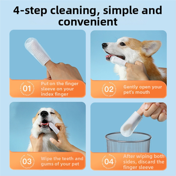 Čistiace utierky na zuby pre domácich miláčikov – pre psy a mačky, starostlivosť o ďasná, netkané textílie, Madden/Wheat Beans