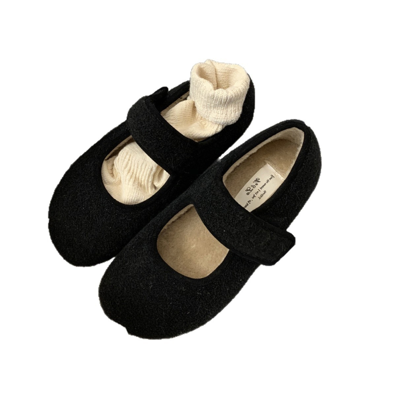 Mary Jane cipők mikroszálas felsőrésszel, négyszögletes orr, Velcro zárás, gumi talp