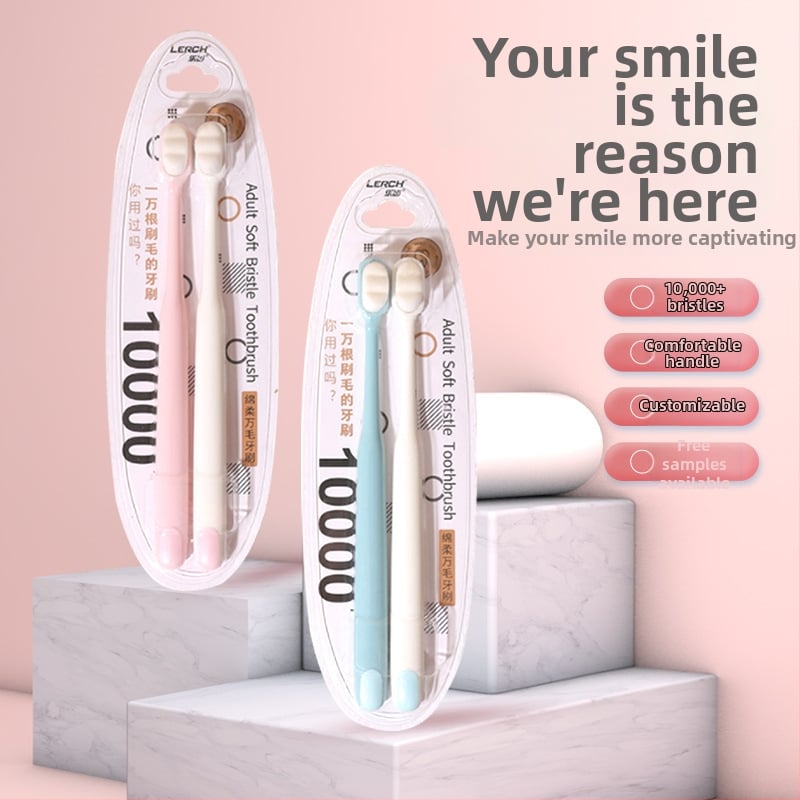 Ručna četkica za zube Lerch Le Tooth Ten Thousand Hair, 2-djelna pakiranje, mekana vlakna, za odrasle, univerzalna upotreba