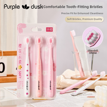 Ručna zubna četkica za odrasle — mekane četine, zaštita desni, model 001, set od 3 komada