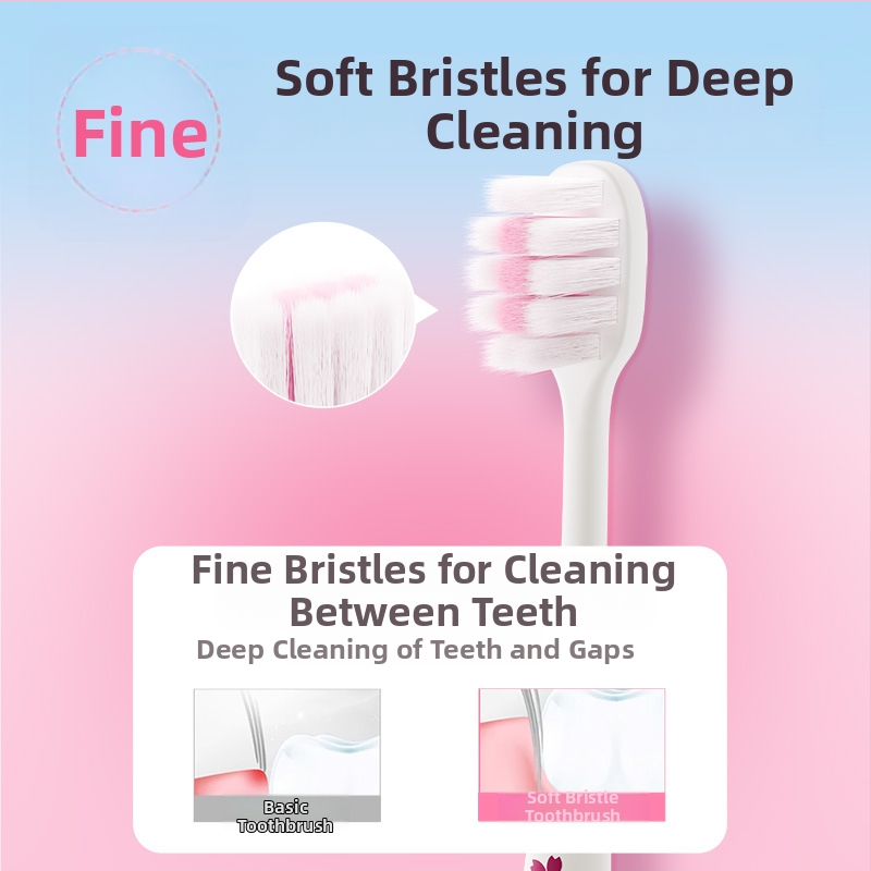 Rankinis dantų šepetėlis suaugusiems – švelnios šerelės, dantenų apsauga, modelis 001, 3 vnt. rinkinys