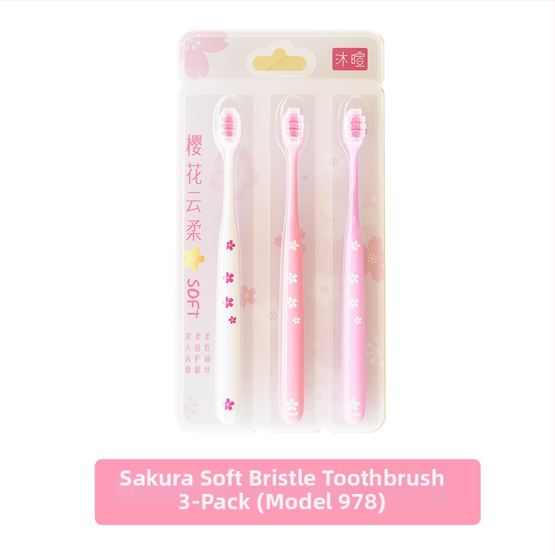 Ručna zubna četkica za odrasle — mekane četine, zaštita desni, model 001, set od 3 komada