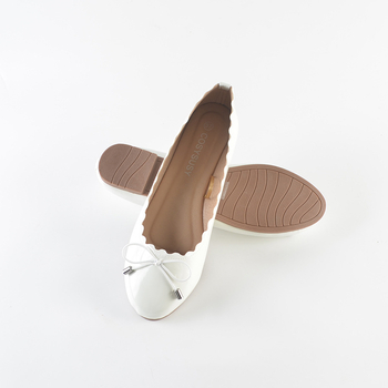 Női virágos csipkés balerina cipő, kerek orrú, PU felső, TPR talp, Slip-On