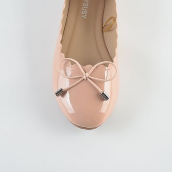 Női virágos csipkés balerina cipő, kerek orrú, PU felső, TPR talp, Slip-On