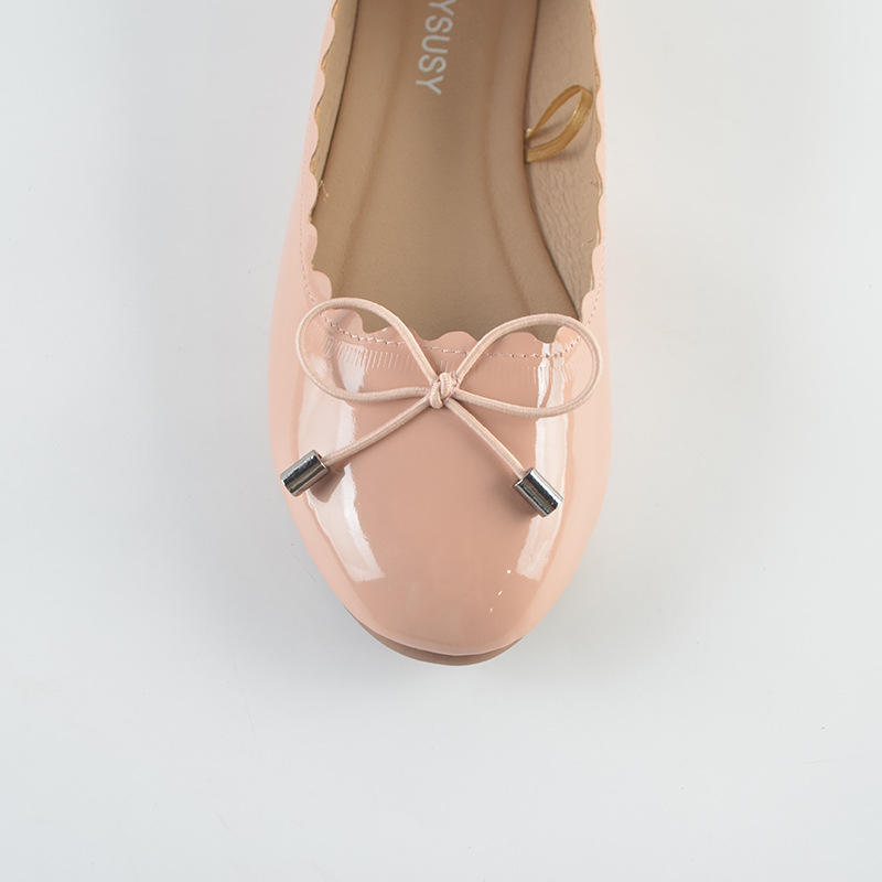 Női virágos csipkés balerina cipő, kerek orrú, PU felső, TPR talp, Slip-On