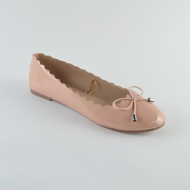 Női virágos csipkés balerina cipő, kerek orrú, PU felső, TPR talp, Slip-On